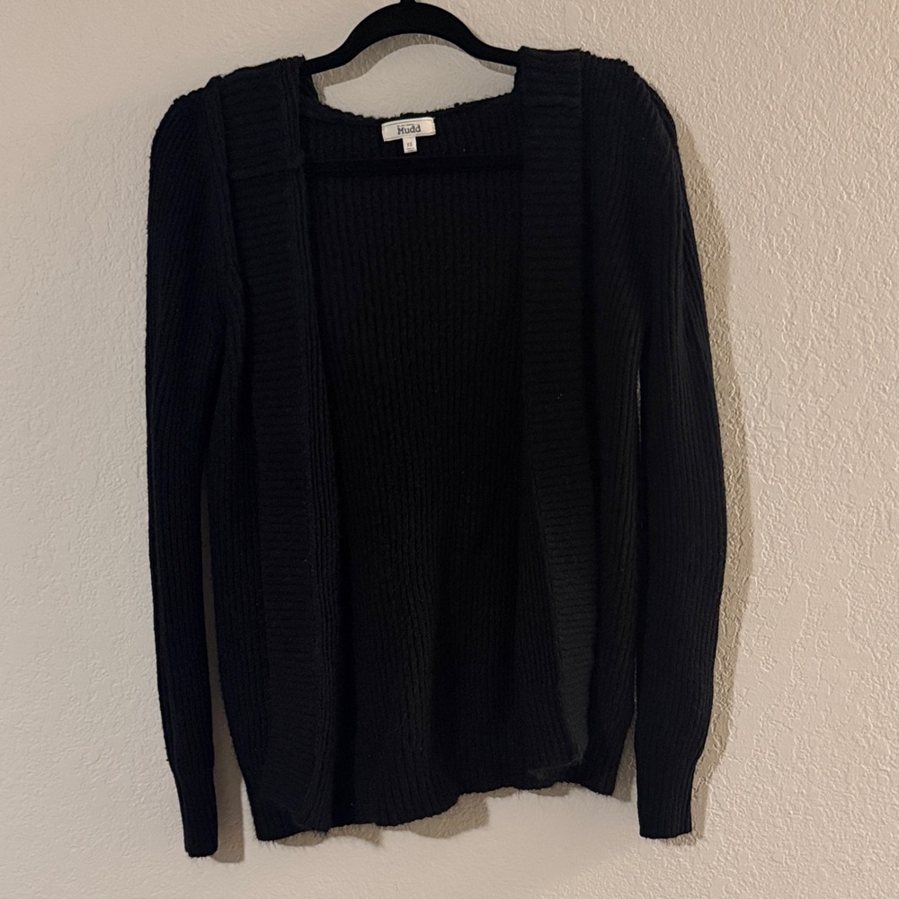 Mudd Black Women's Hooded Cardigan Sweater